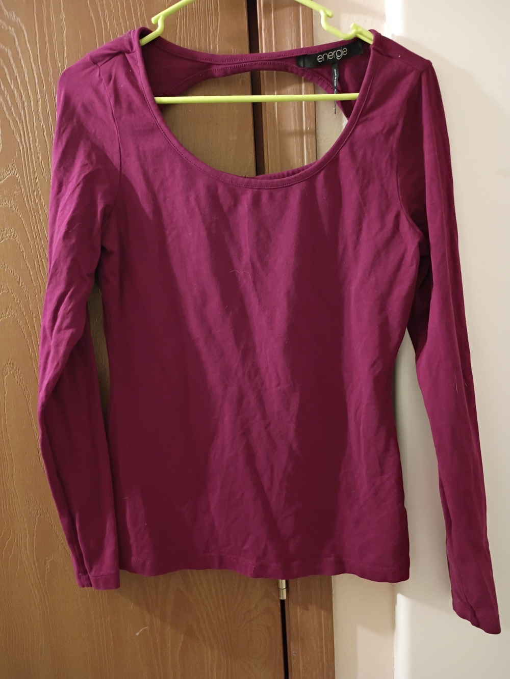 Energie Women's Long-Sleeve Scoop Neck Top - Plum